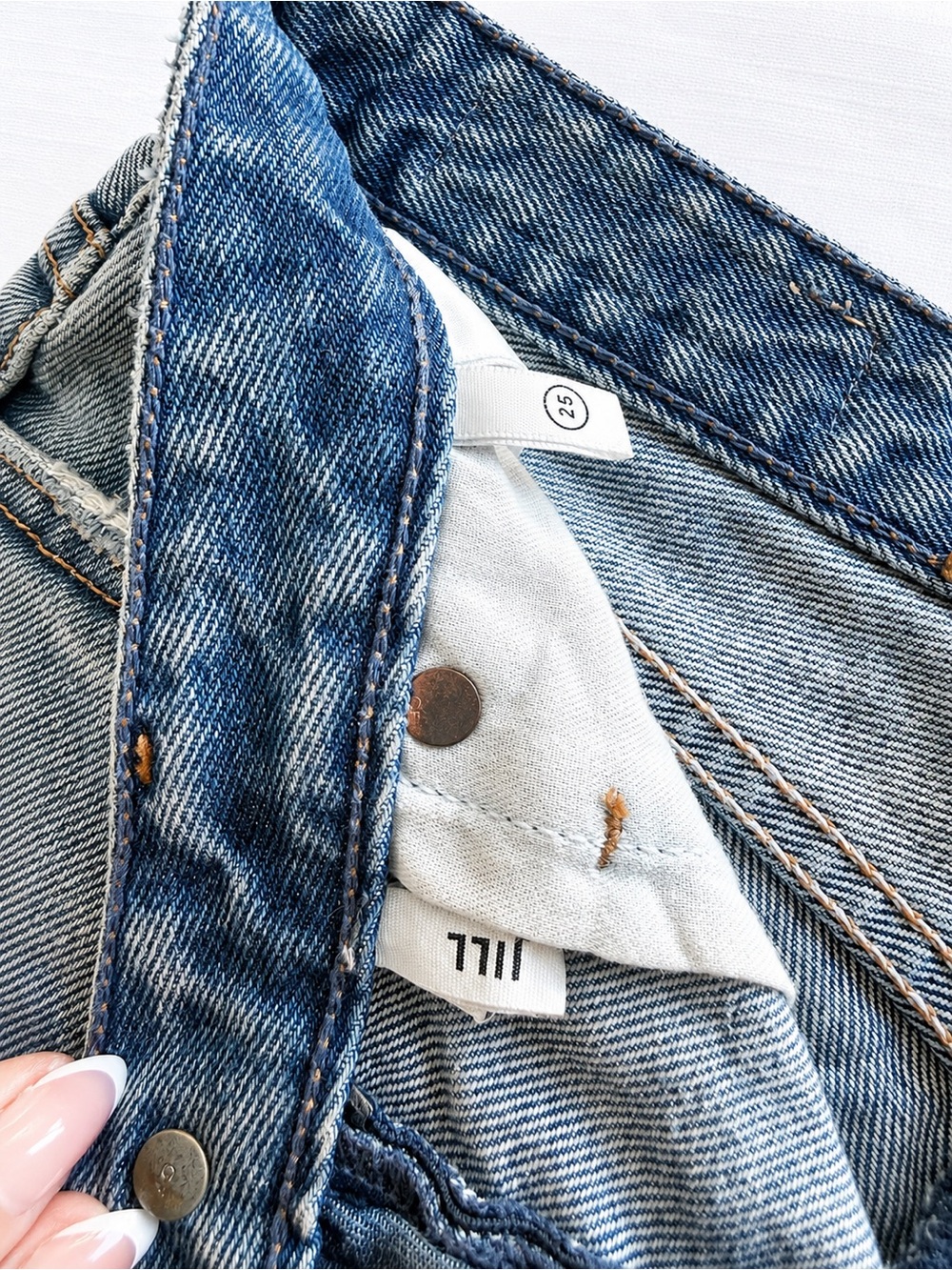 GRLFRND Denim Zip Front Cutoff Shorts | High Rise | Size 25 | Designer Revolve - Picture 2 of 7